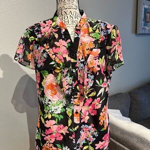 Notations Multicolor Floral Button-Down Shirt